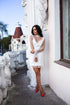 Wedding dress with feathers